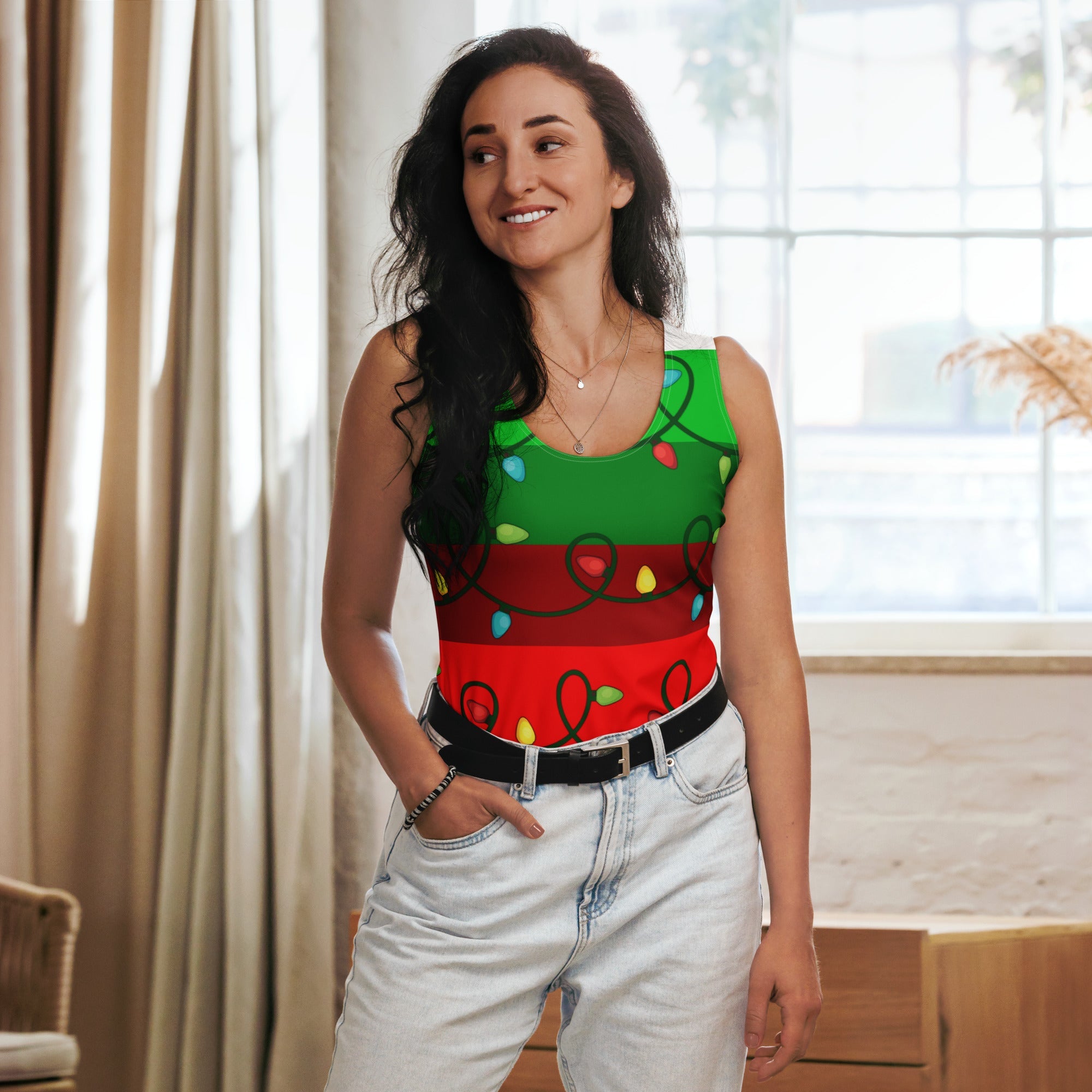 Festive Christmas Lights Tank Top