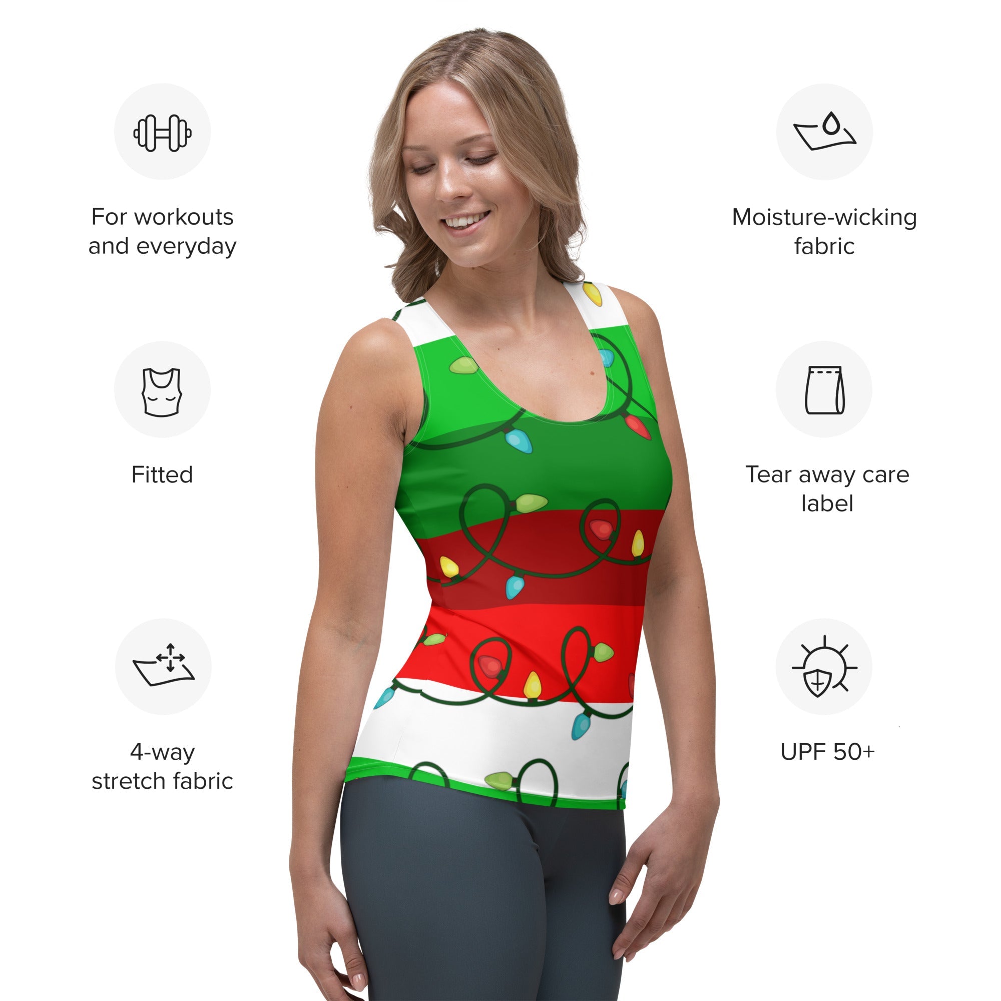 Festive Christmas Lights Tank Top