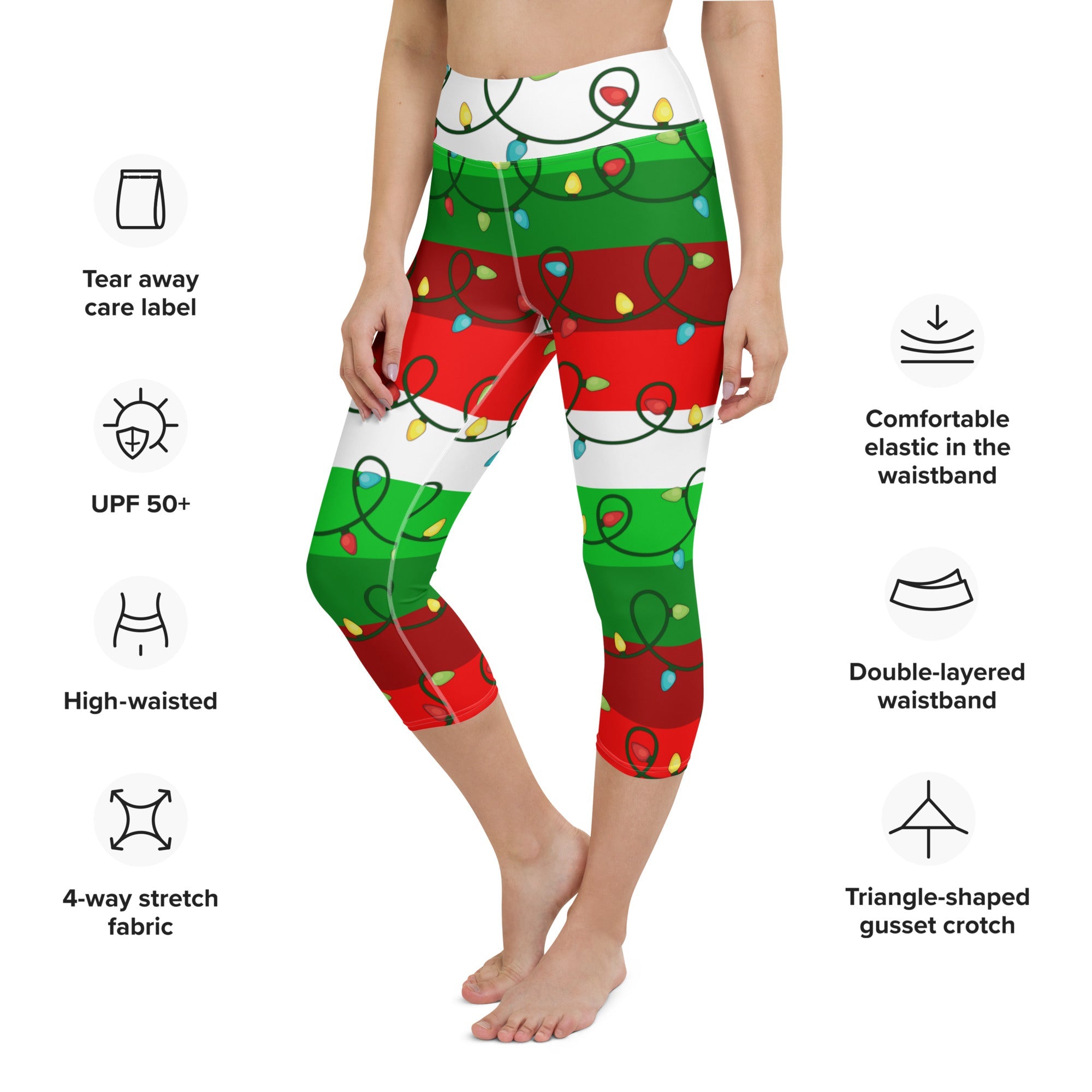 Festive Christmas Lights Yoga Capris