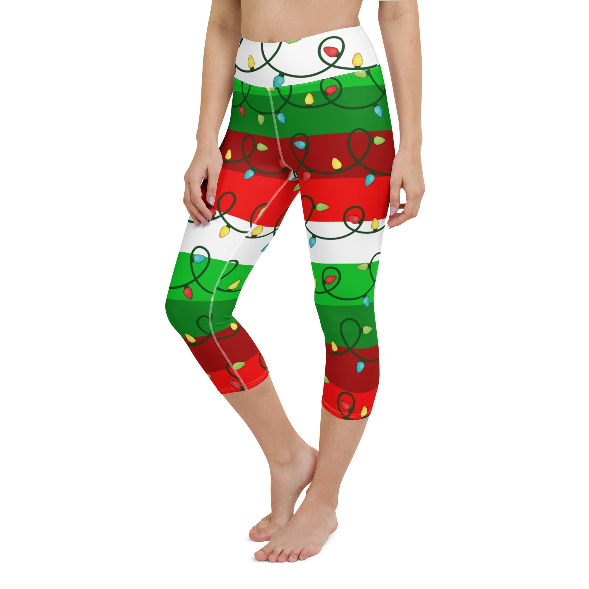 Festive Christmas Lights Yoga Capris