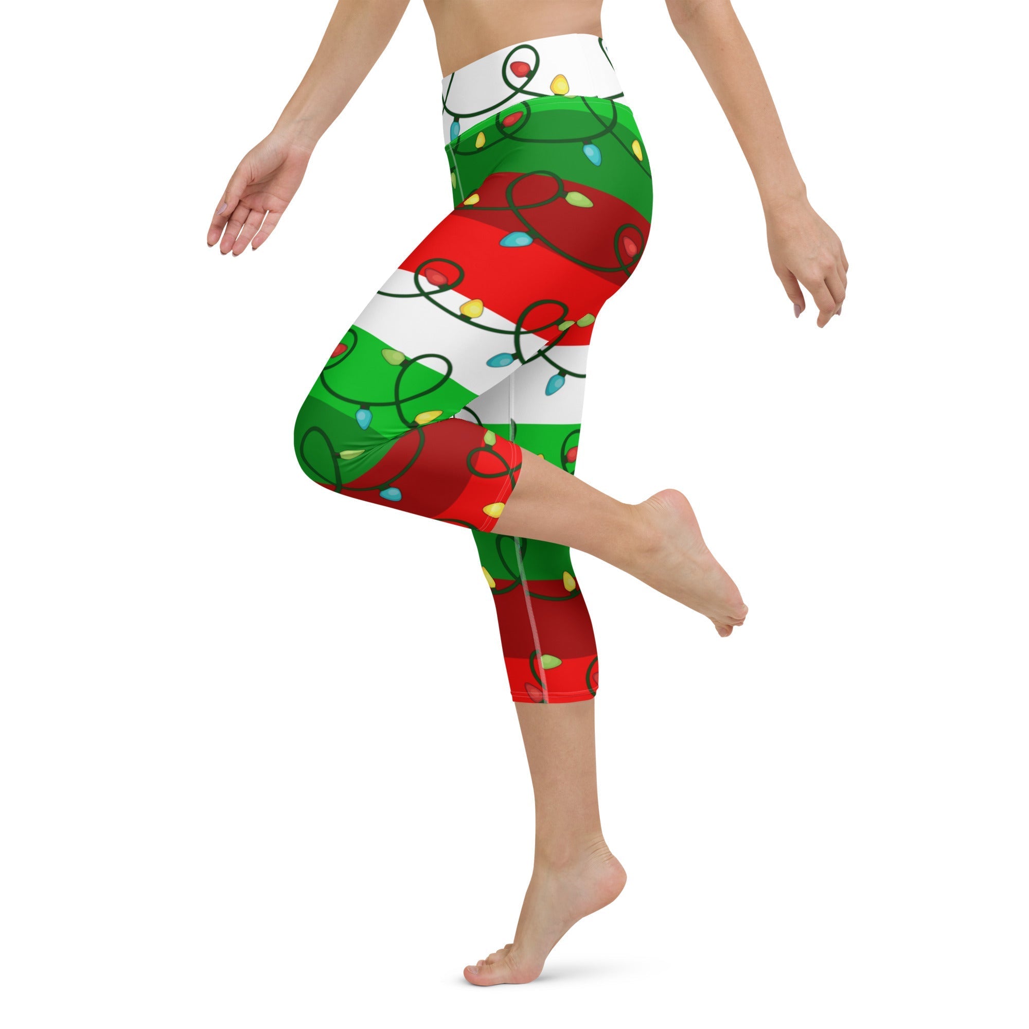 Festive Christmas Lights Yoga Capris