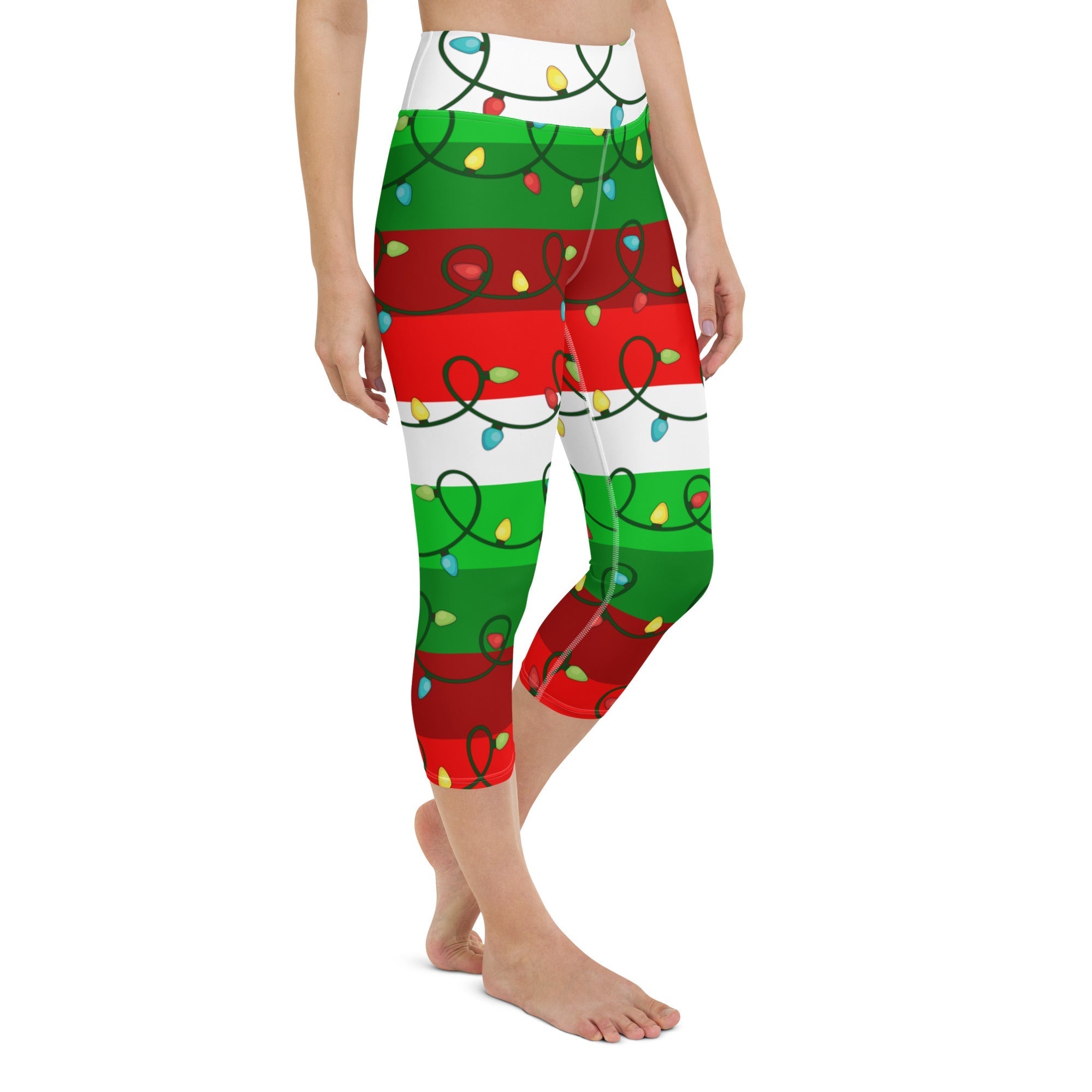 Festive Christmas Lights Yoga Capris