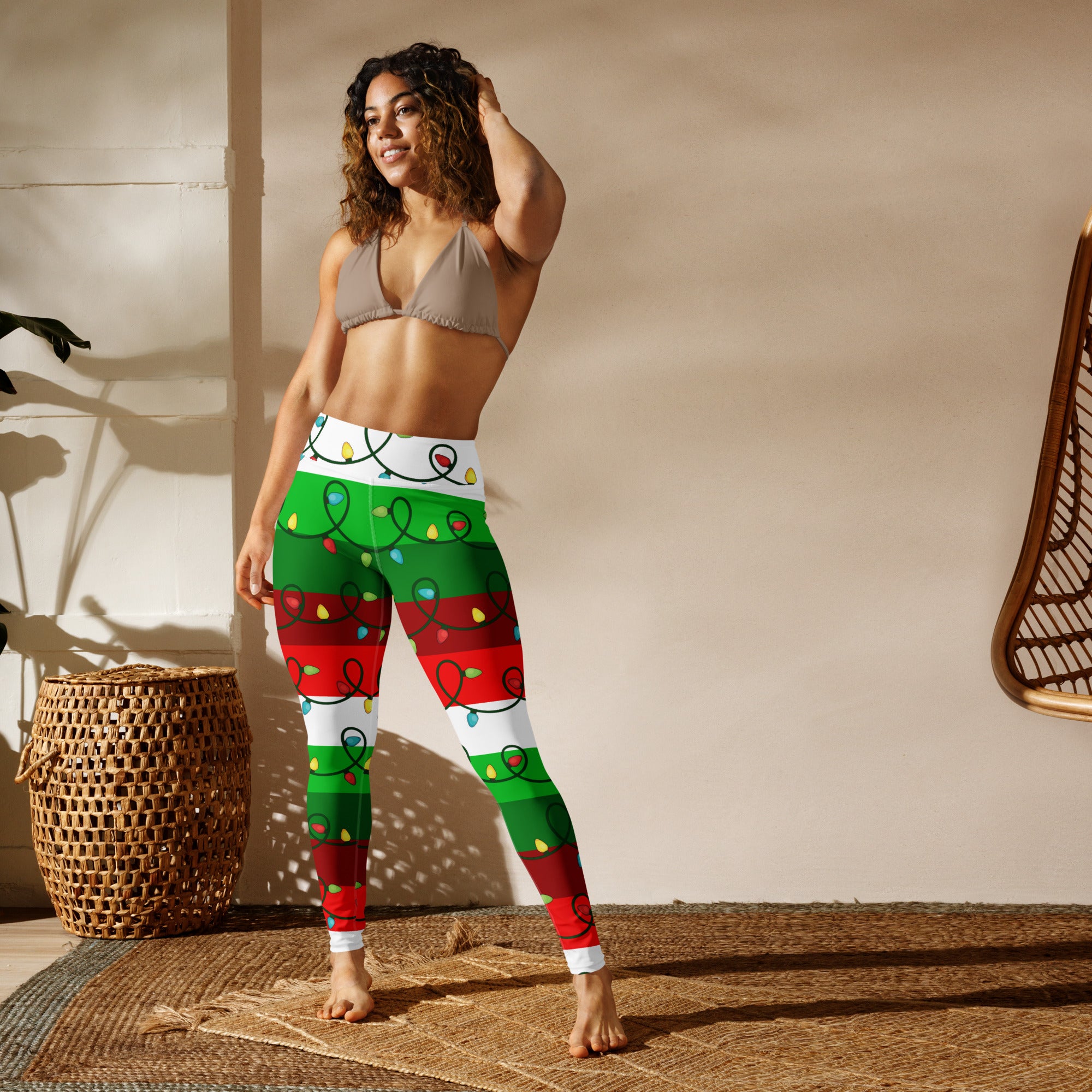 Festive Christmas Lights Yoga Leggings