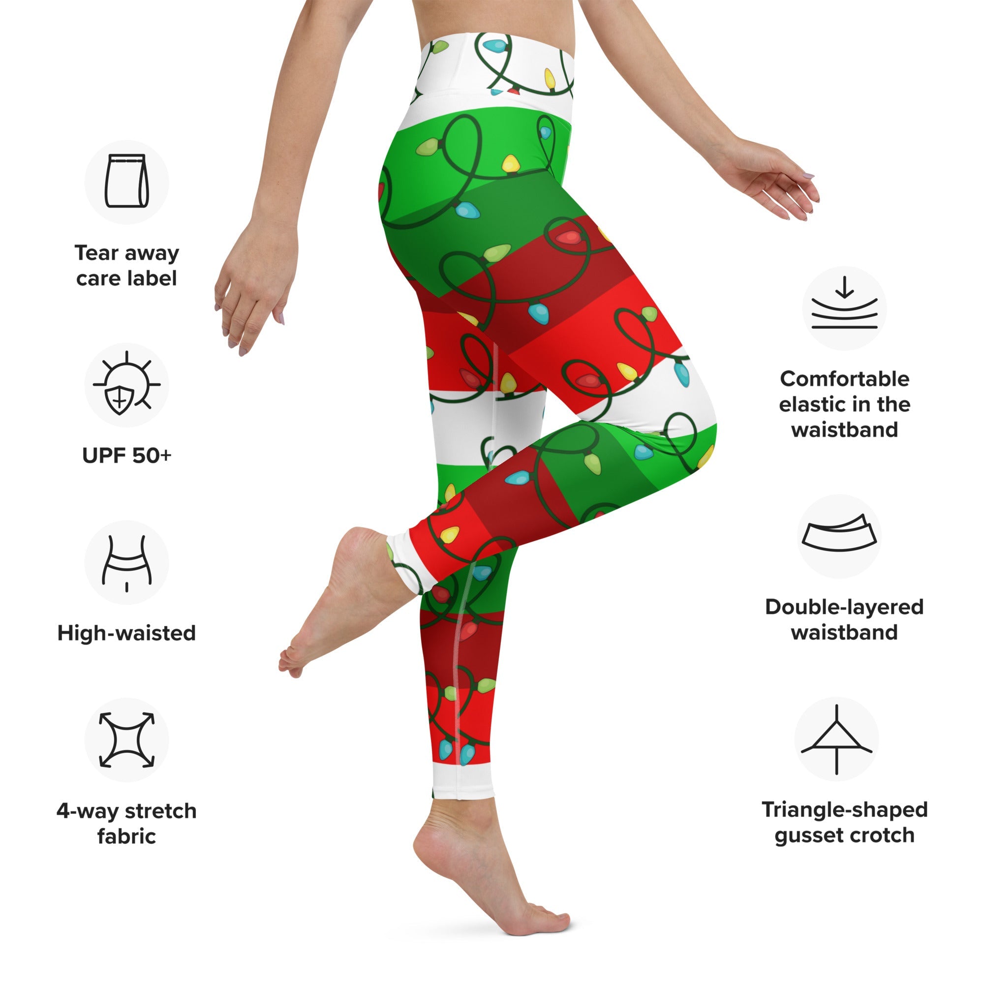 Festive Christmas Lights Yoga Leggings