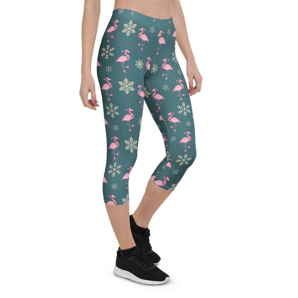 Festive Flamingos Capris