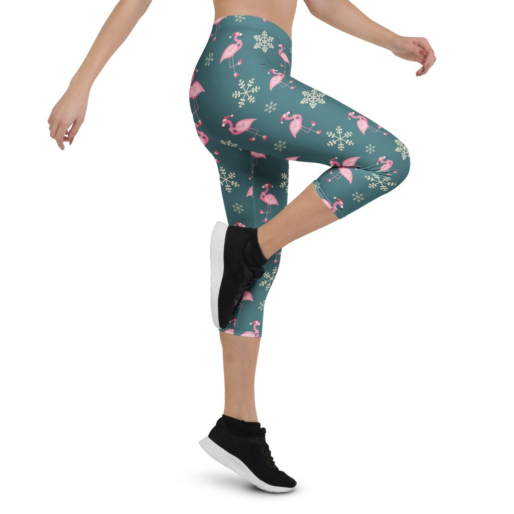 Festive Flamingos Capris