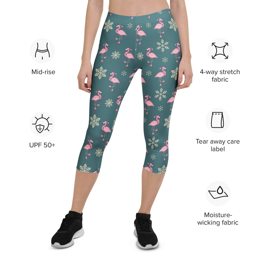 Festive Flamingos Capris