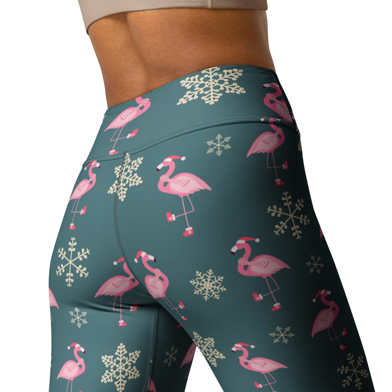 Festive Flamingos Yoga Leggings
