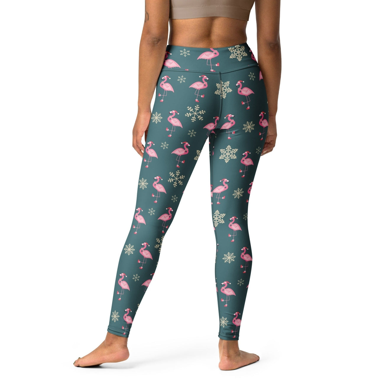 Festive Flamingos Yoga Leggings