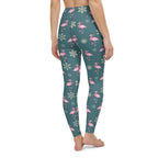 Festive Flamingos Yoga Leggings