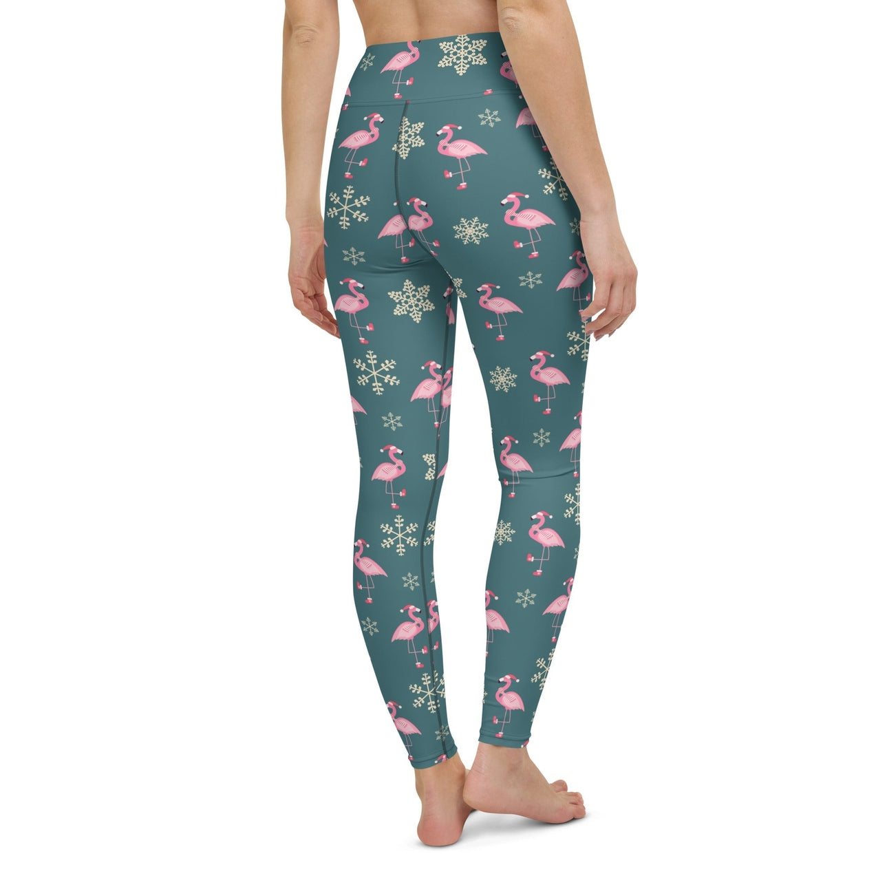 Festive Flamingos Yoga Leggings