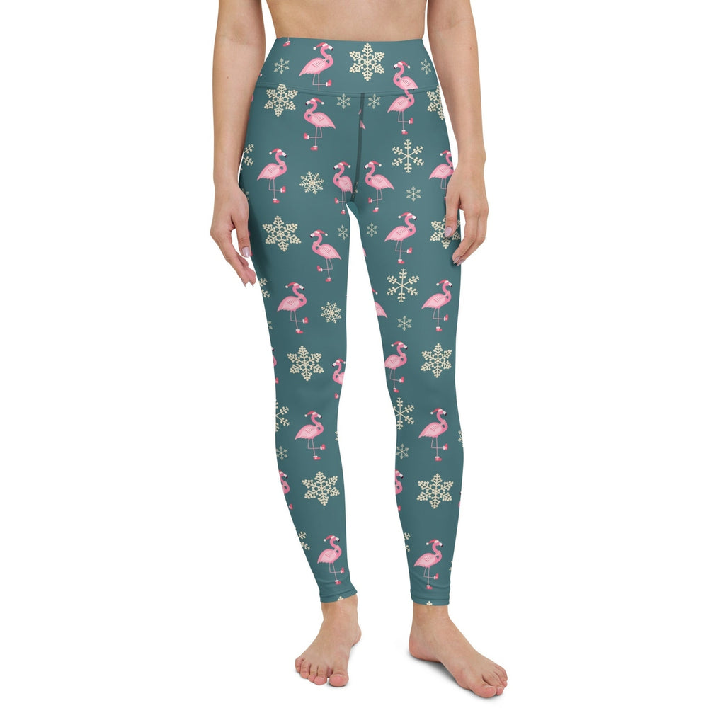 Festive Flamingos Yoga Leggings
