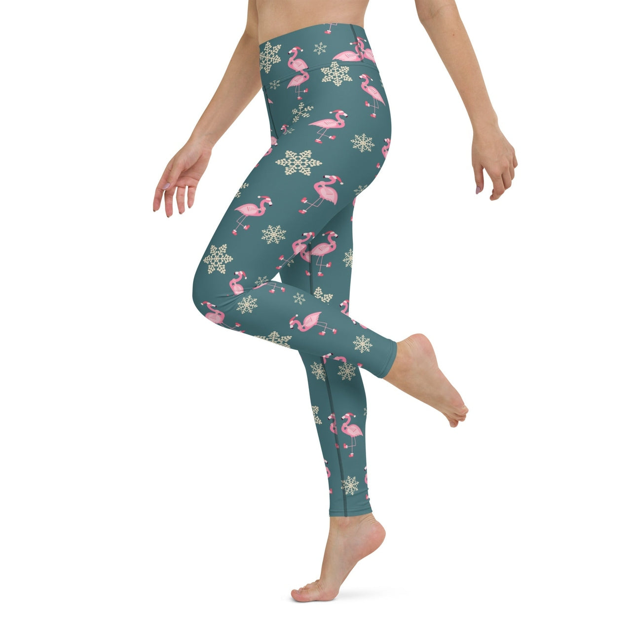 Festive Flamingos Yoga Leggings