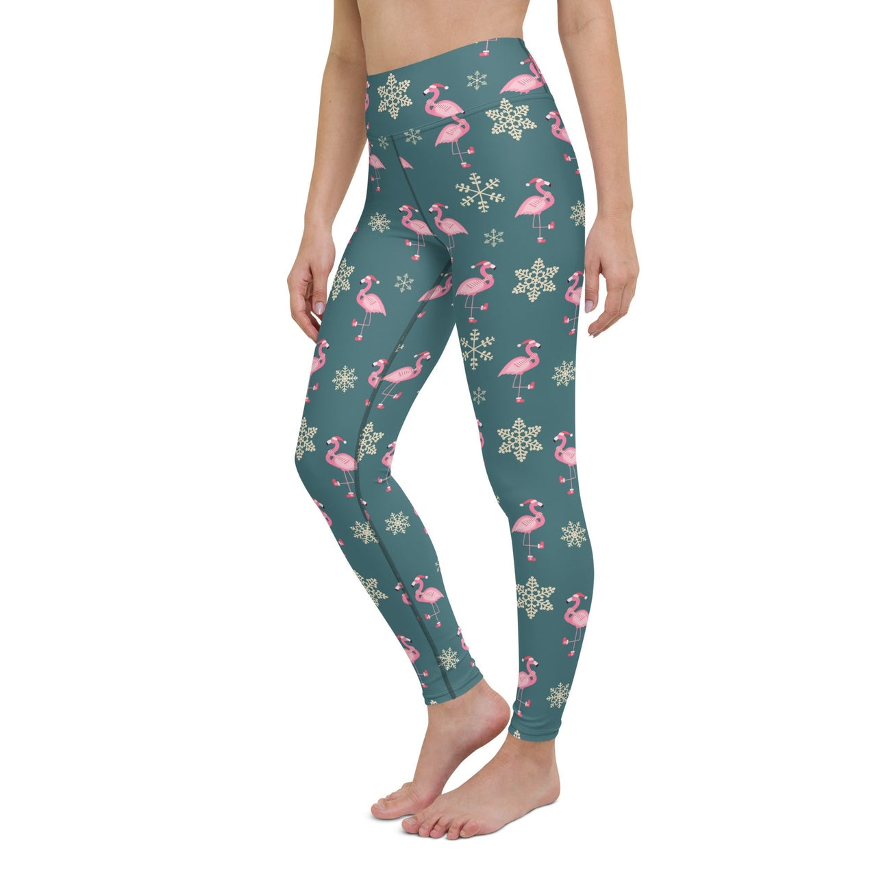Festive Flamingos Yoga Leggings