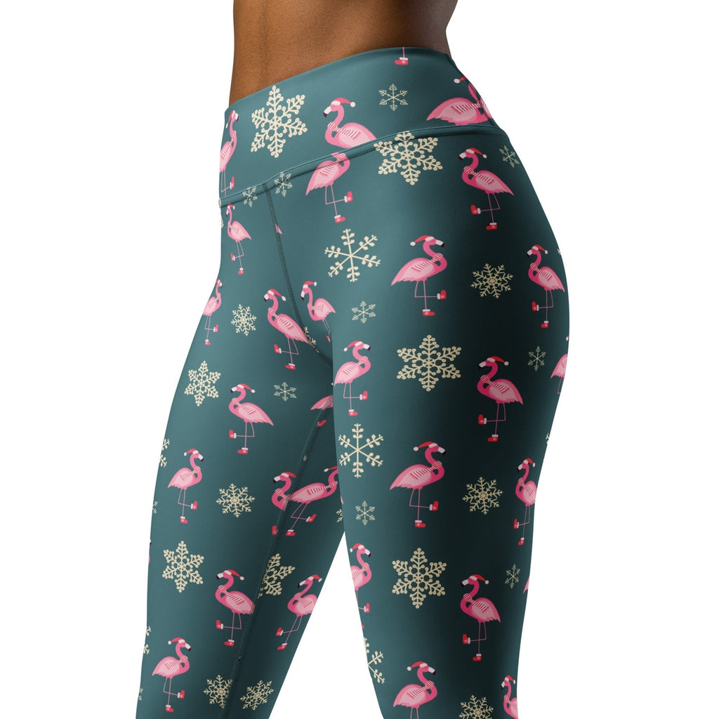 Festive Flamingos Yoga Leggings