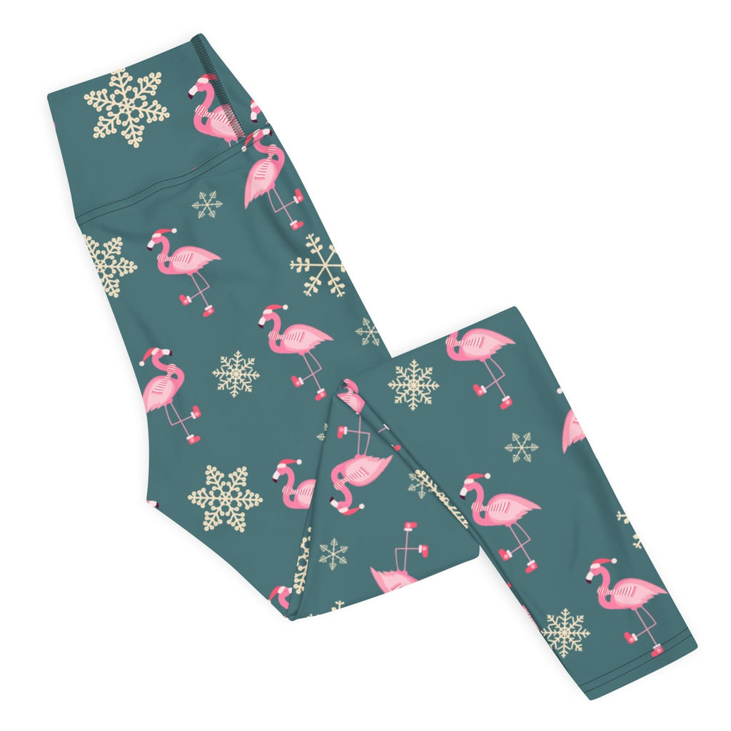 Festive Flamingos Yoga Leggings