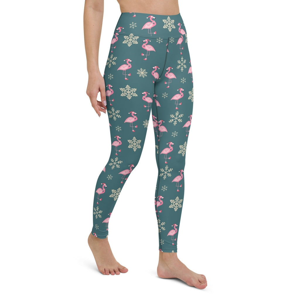 Festive Flamingos Yoga Leggings