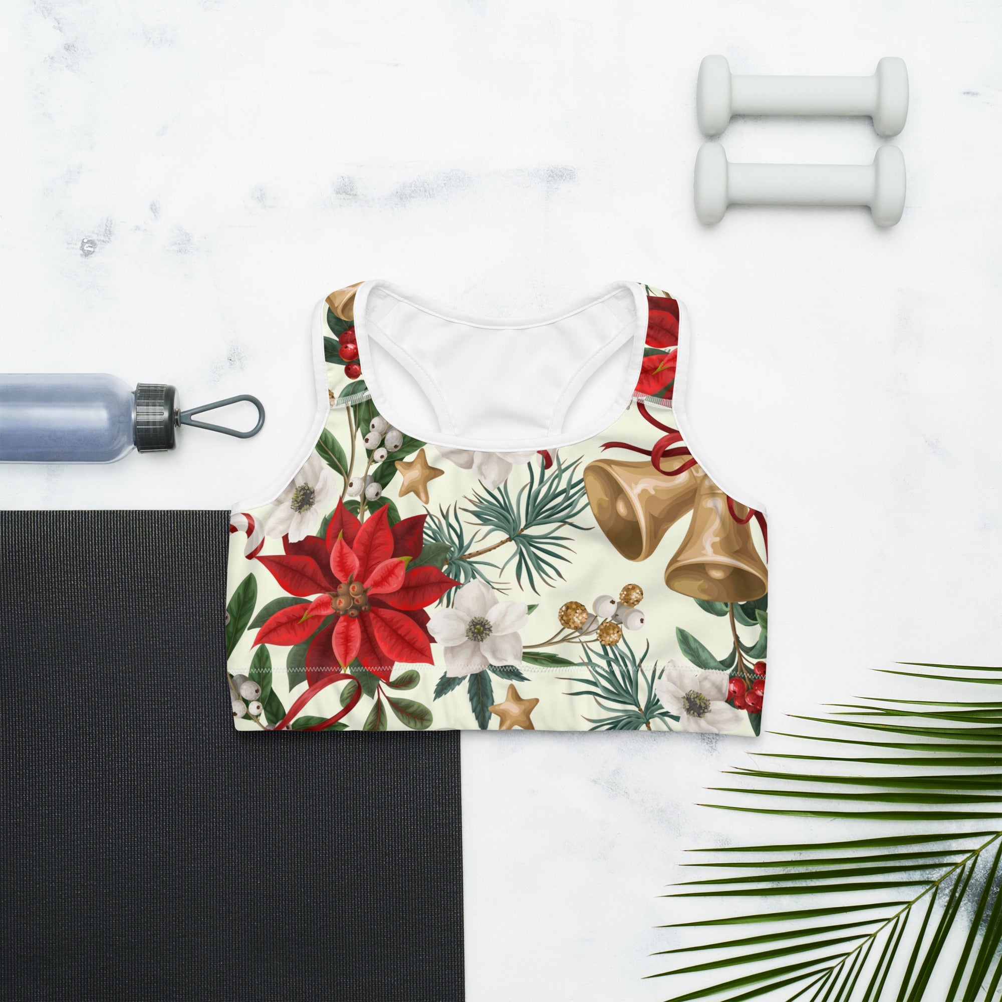 Festive Floral Delight Sports Bra