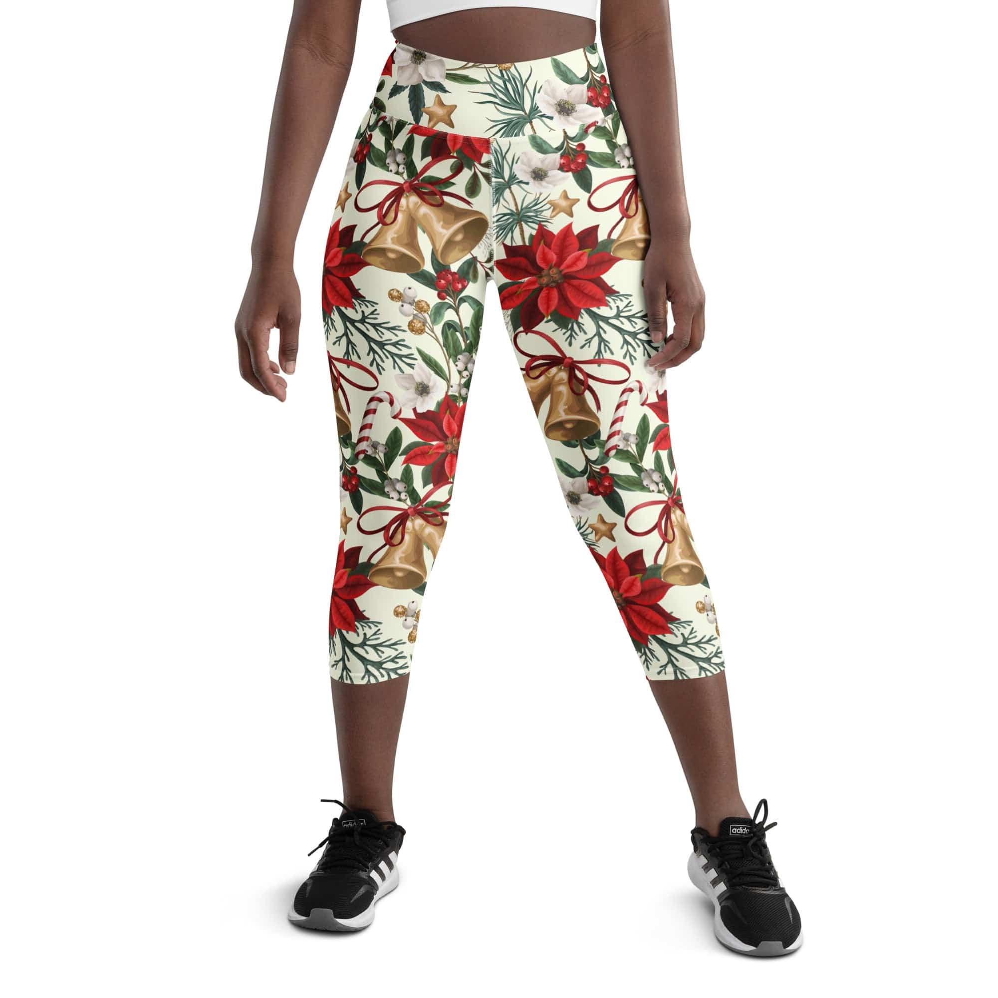 Festive Floral Delight Yoga Capris