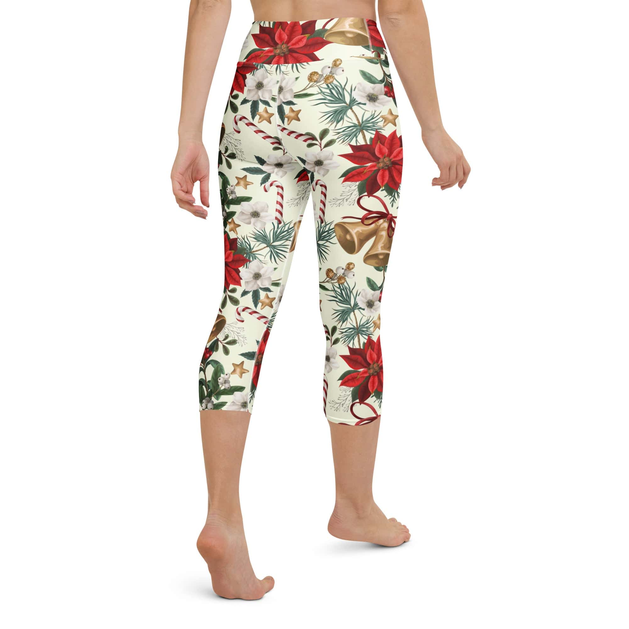 Festive Floral Delight Yoga Capris
