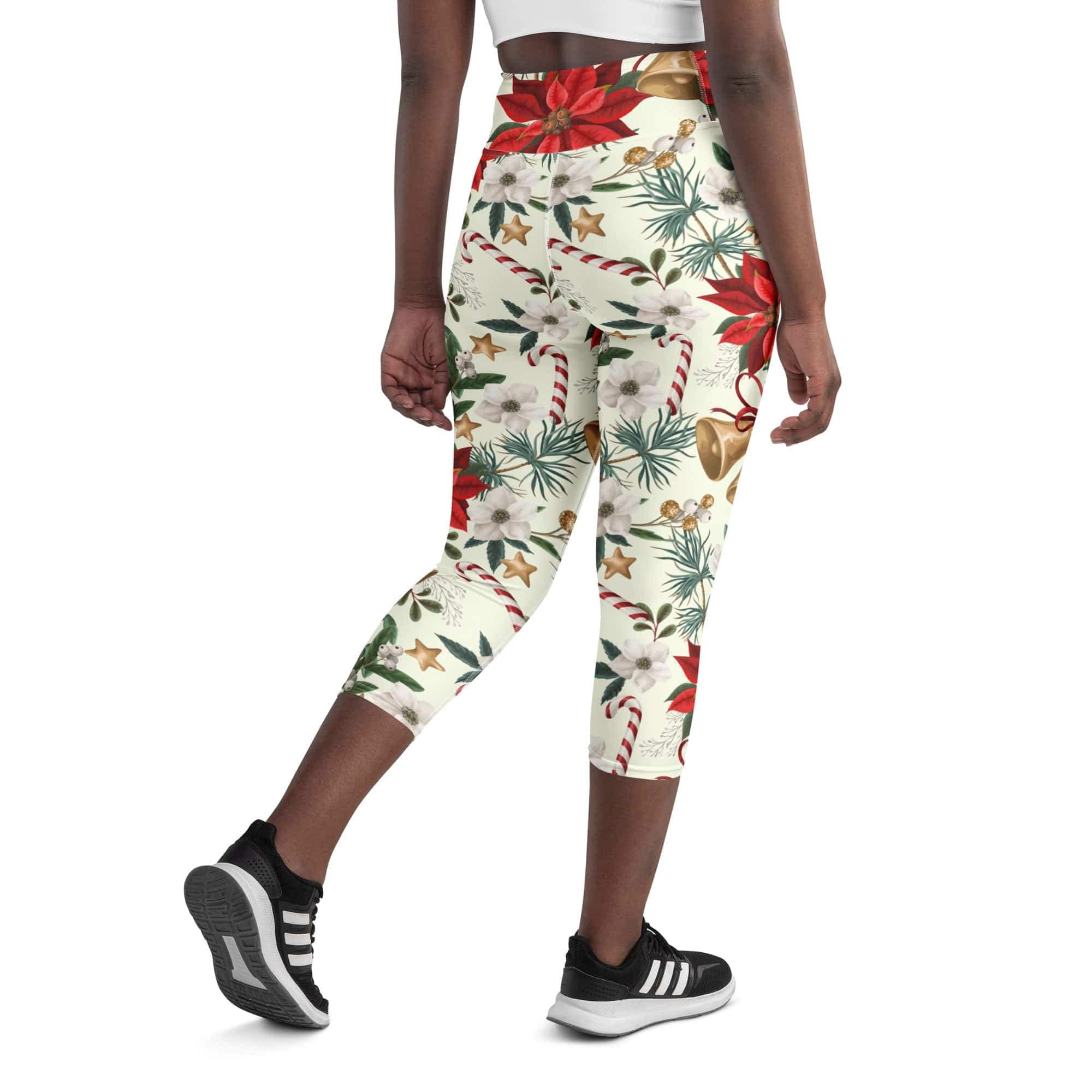 Festive Floral Delight Yoga Capris