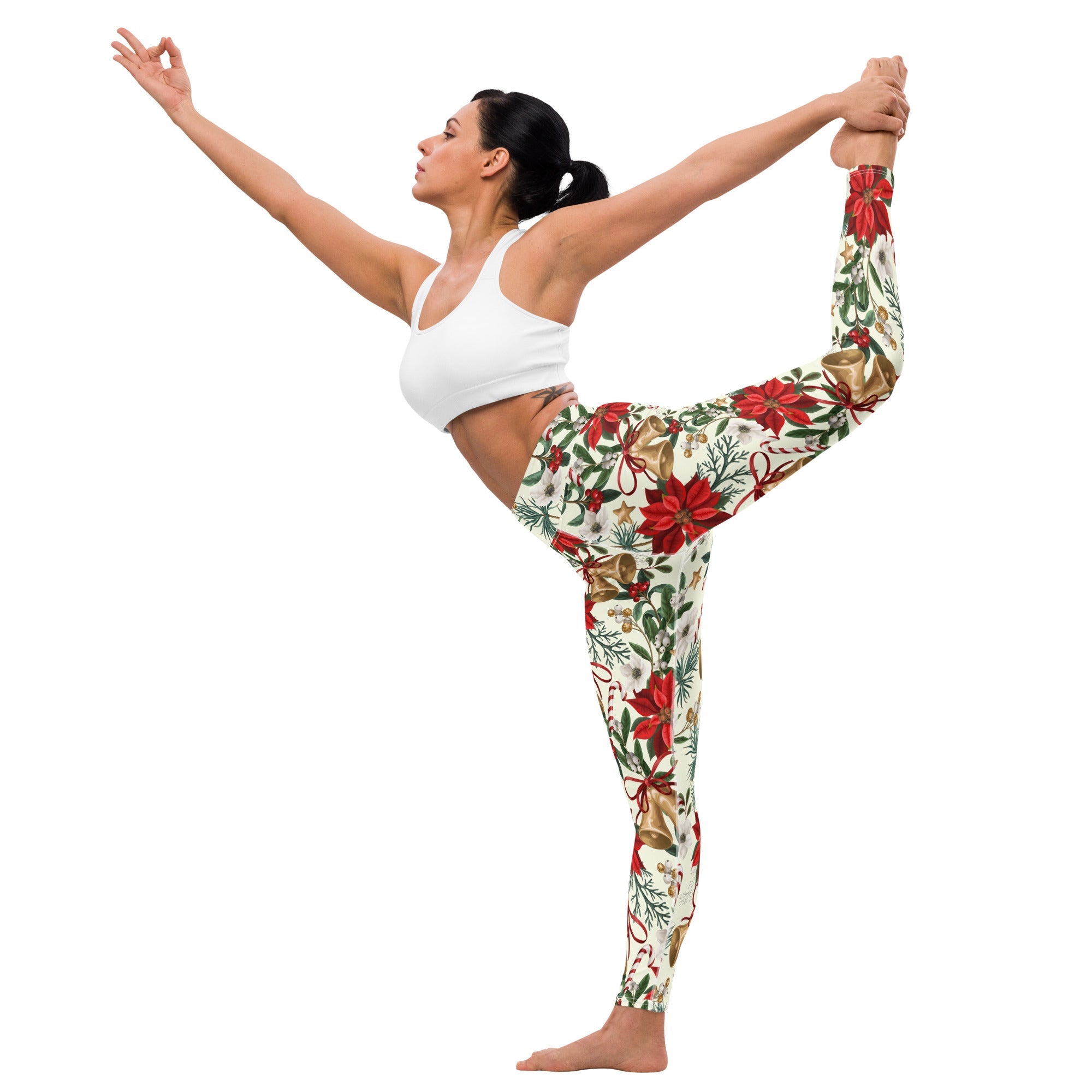 Festive Floral Delight Yoga Leggings