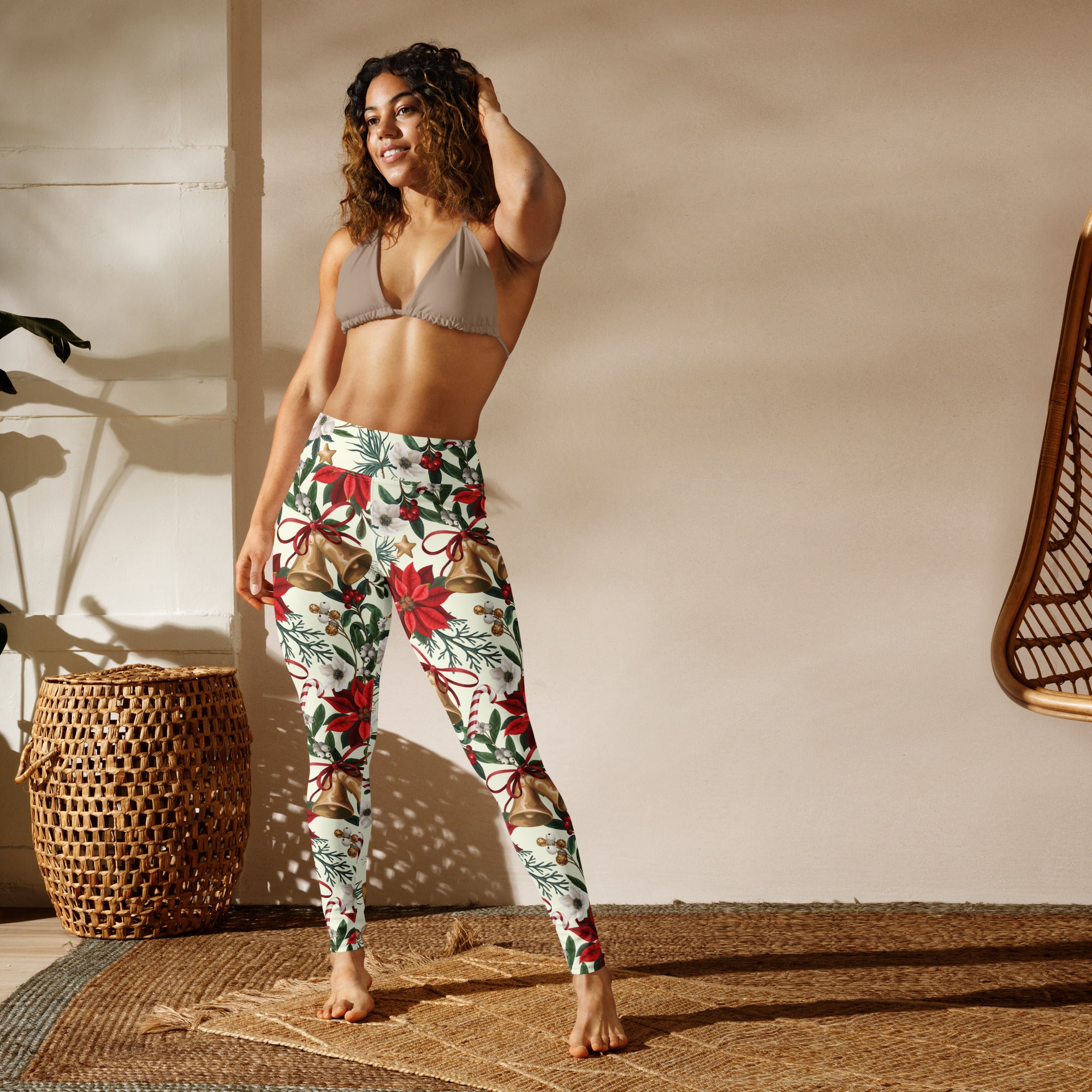 Festive Floral Delight Yoga Leggings