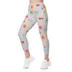 Festive Stickers Leggings With Pockets