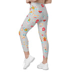 Festive Stickers Leggings With Pockets