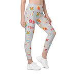 Festive Stickers Leggings With Pockets