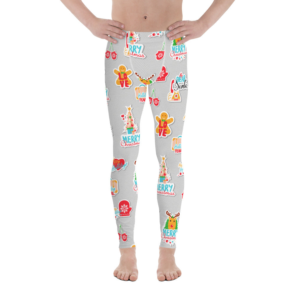Festive Stickers Men's Leggings