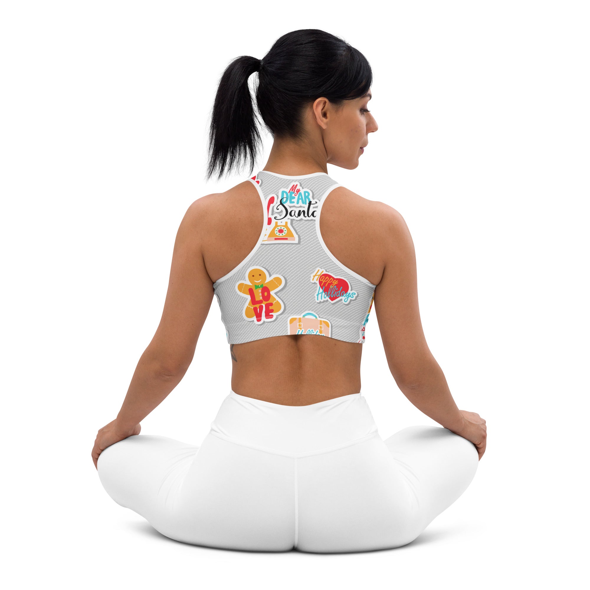 Festive Stickers Sports Bra