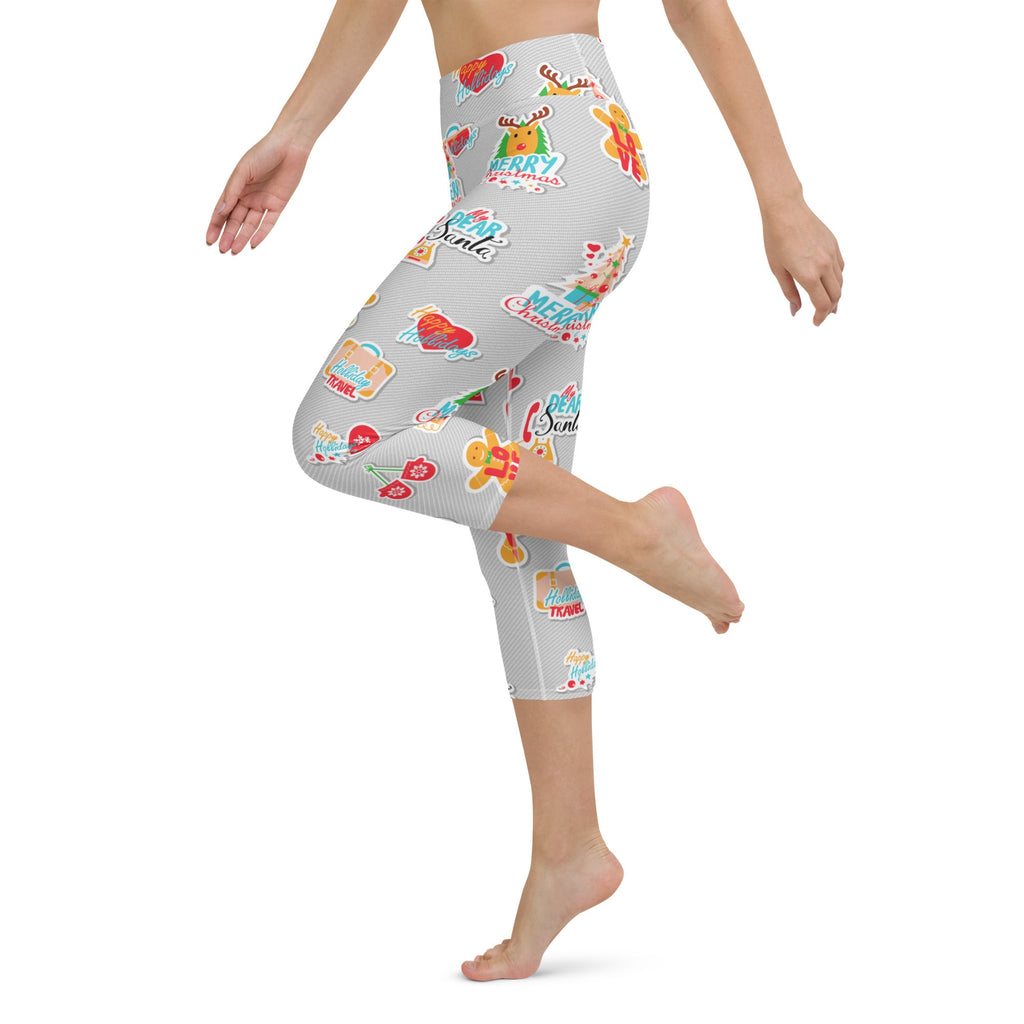 Festive Stickers Yoga Capris