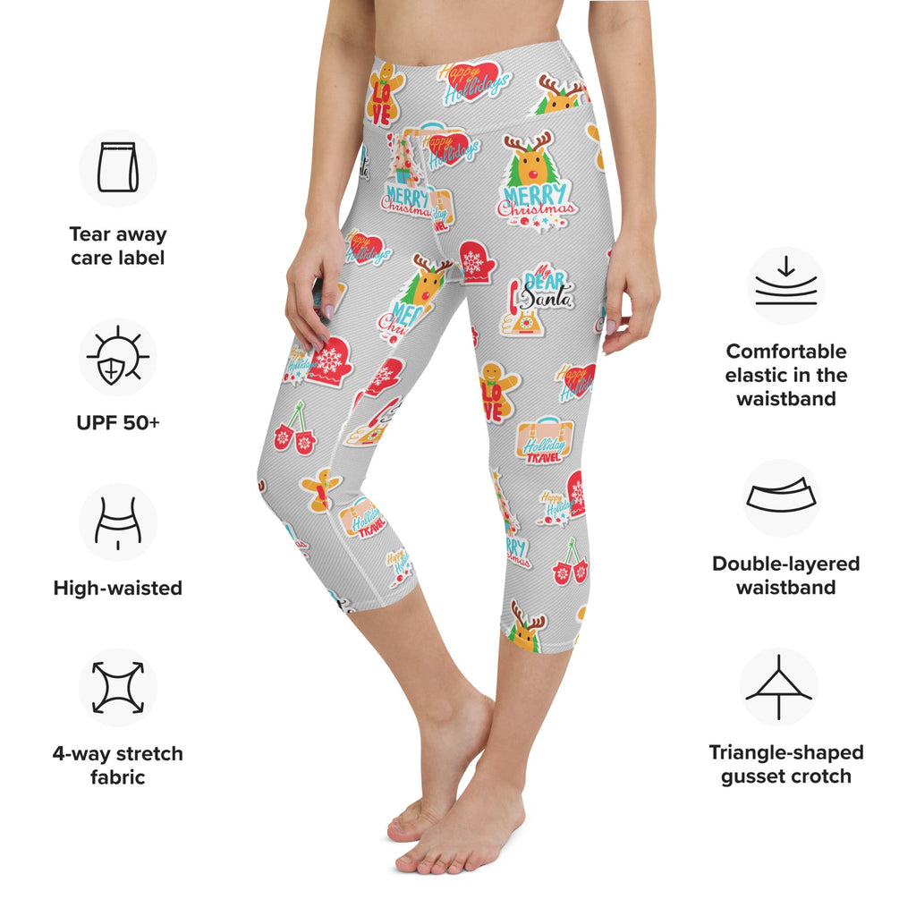 Festive Stickers Yoga Capris