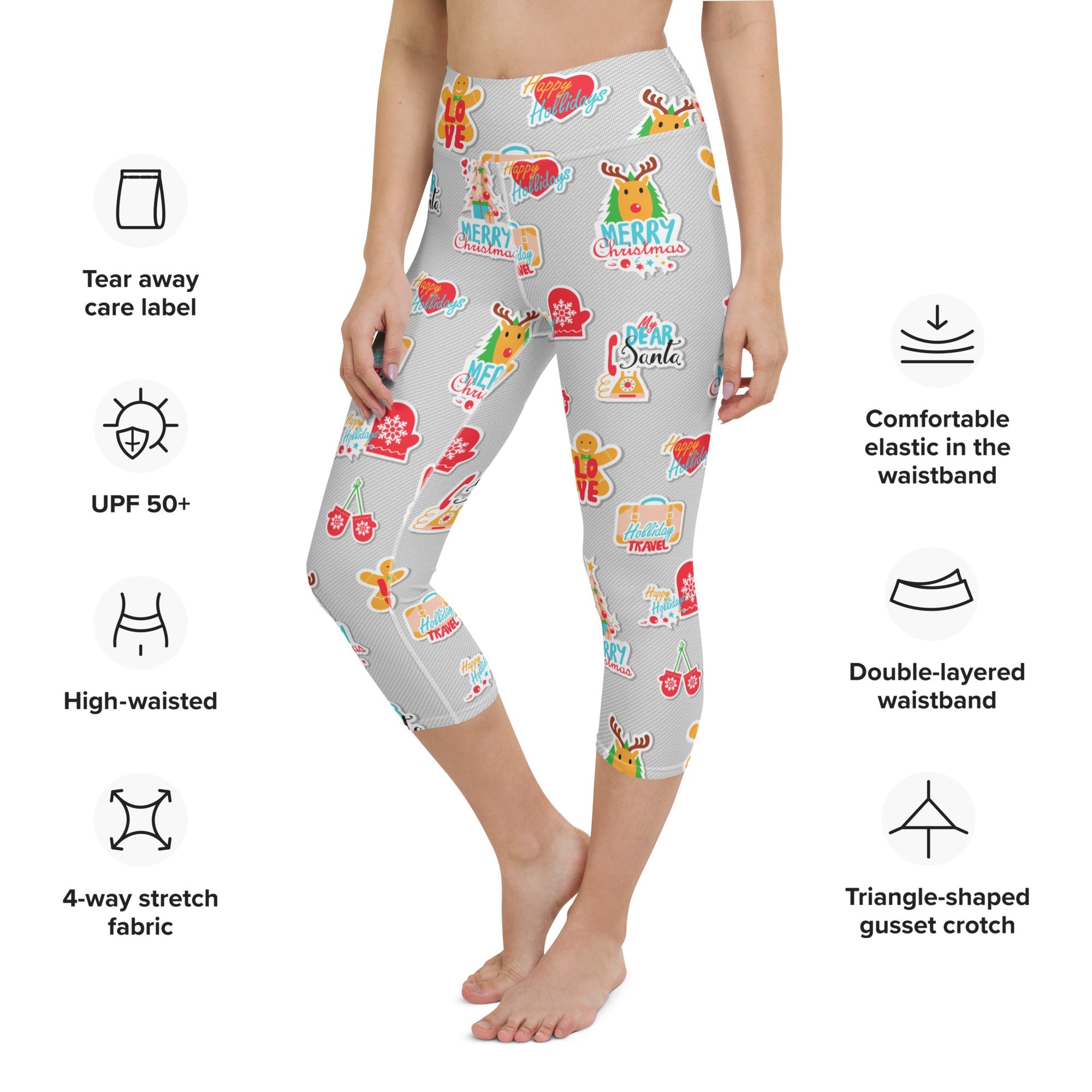 Festive Stickers Yoga Capris