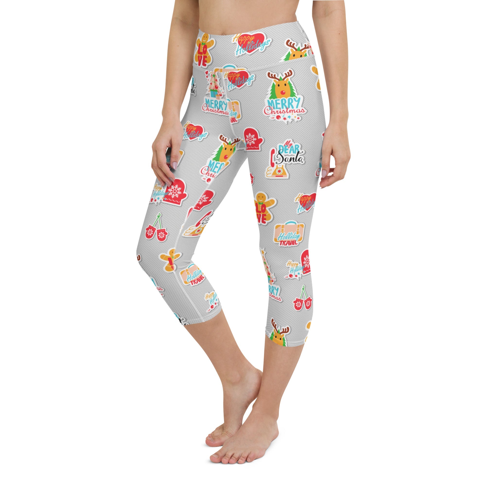 Festive Stickers Yoga Capris