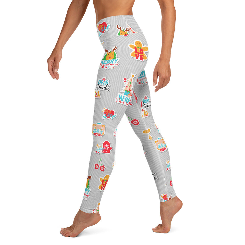 Festive Stickers Yoga Leggings