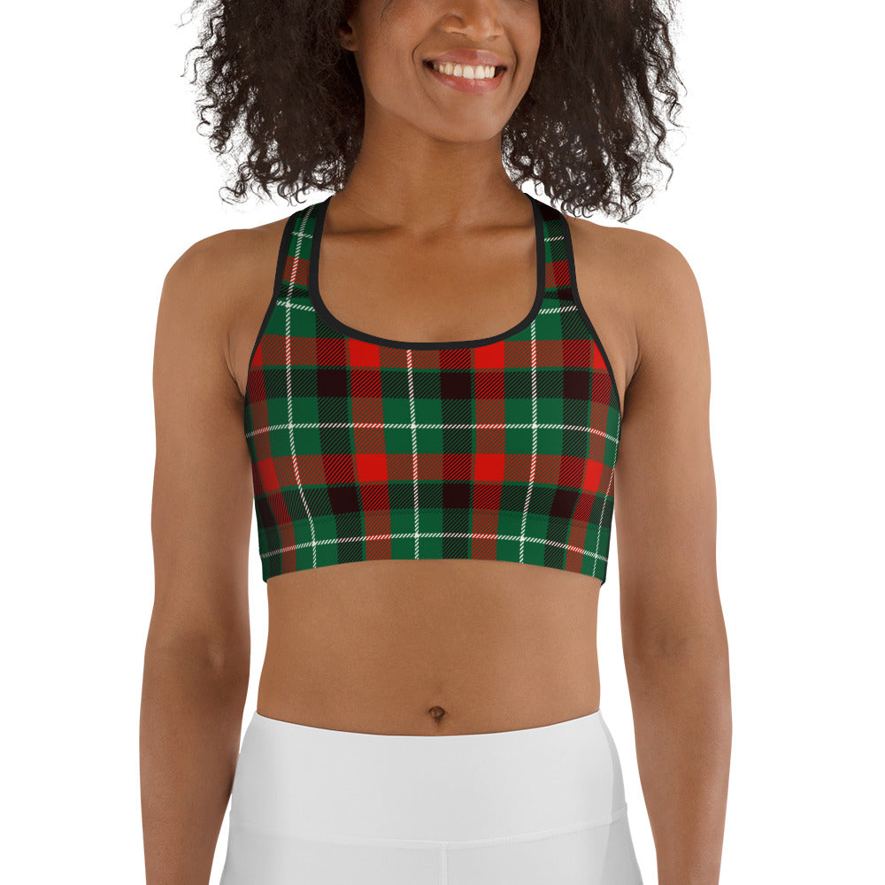 Festive Tartan Sports Bra