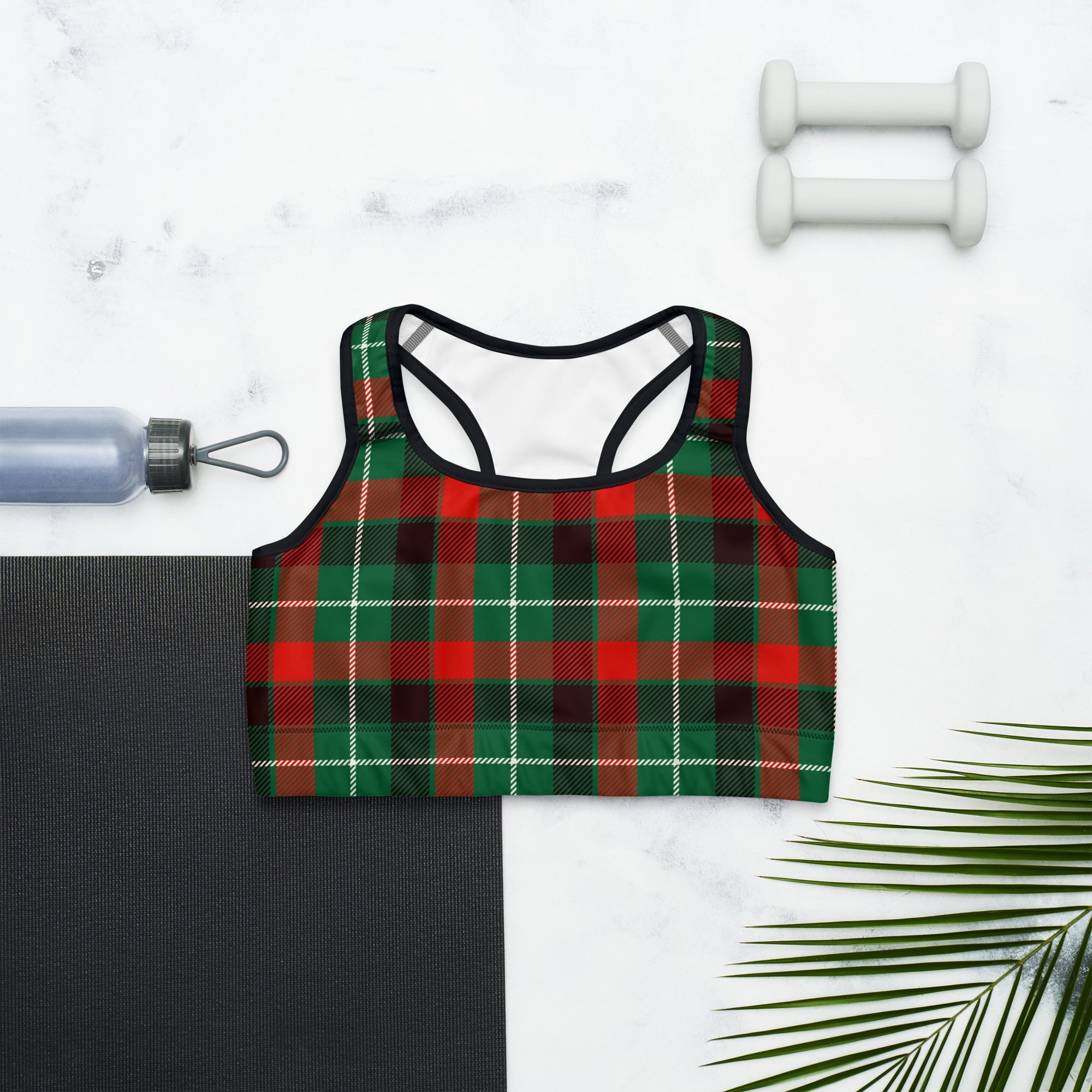 Festive Tartan Sports Bra