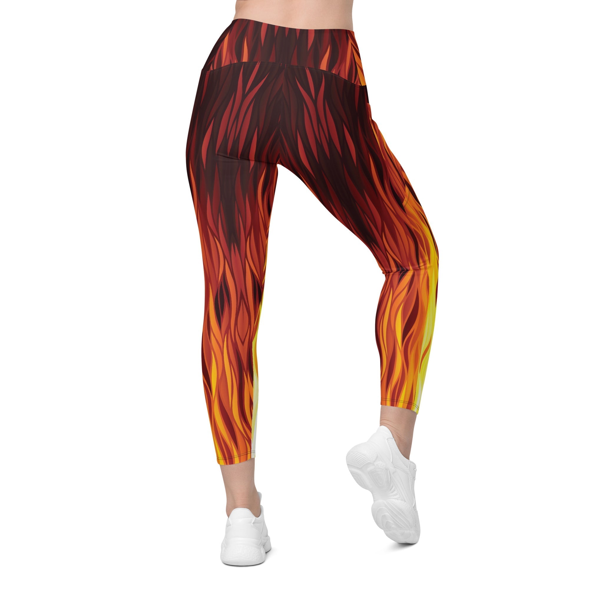 Fire Crossover Leggings With Pockets
