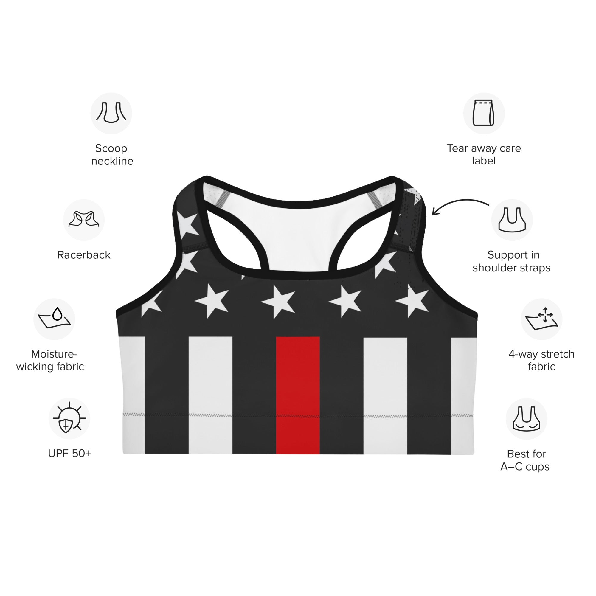 First Responder Firefighter Sports Bra