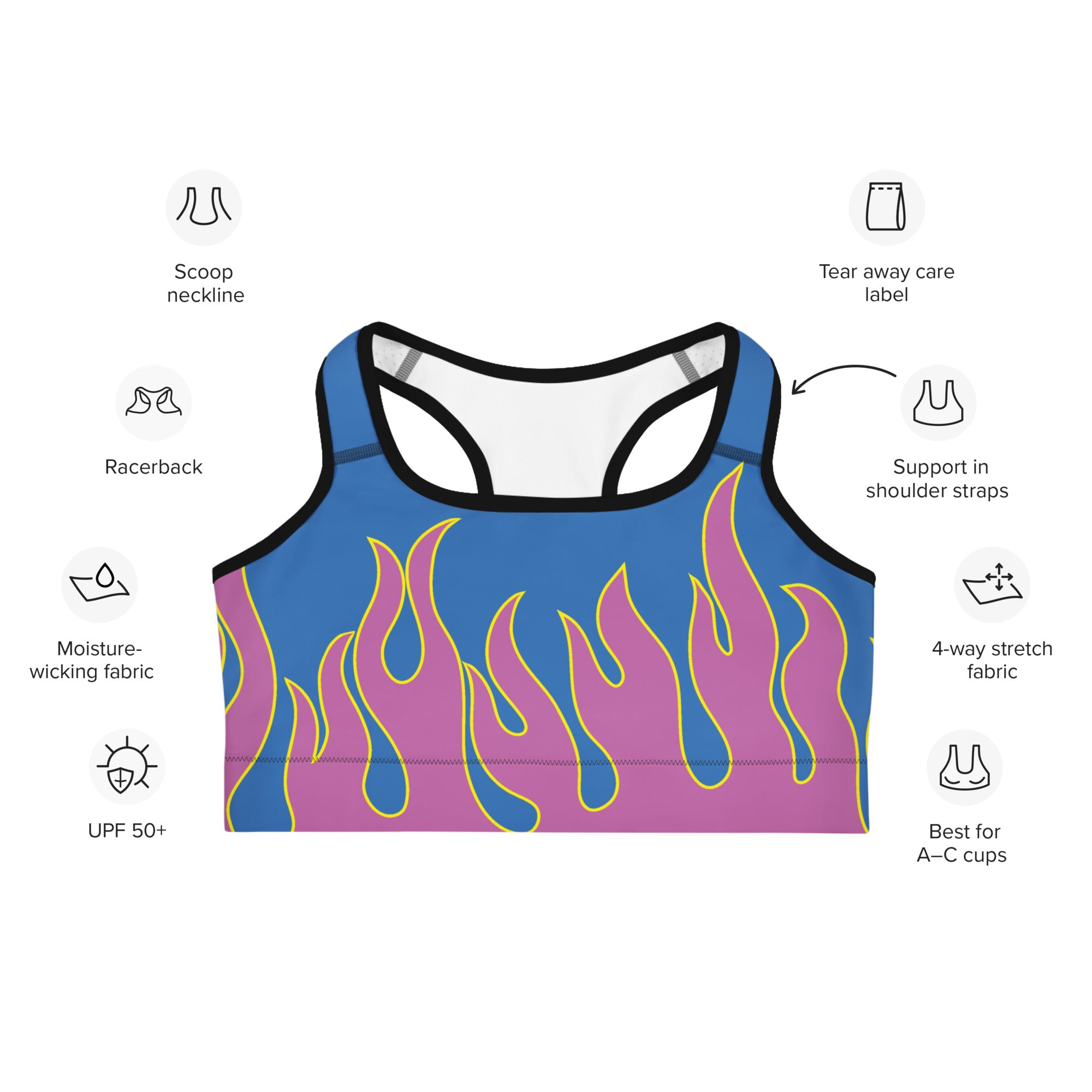 Flame Pop Sports Bra