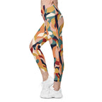 Floral Abstract Leggings With Pockets