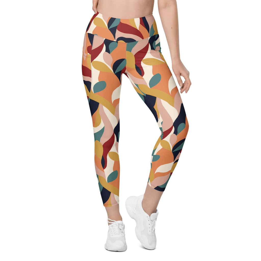 Floral Abstract Leggings With Pockets