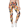 Floral Abstract Leggings With Pockets