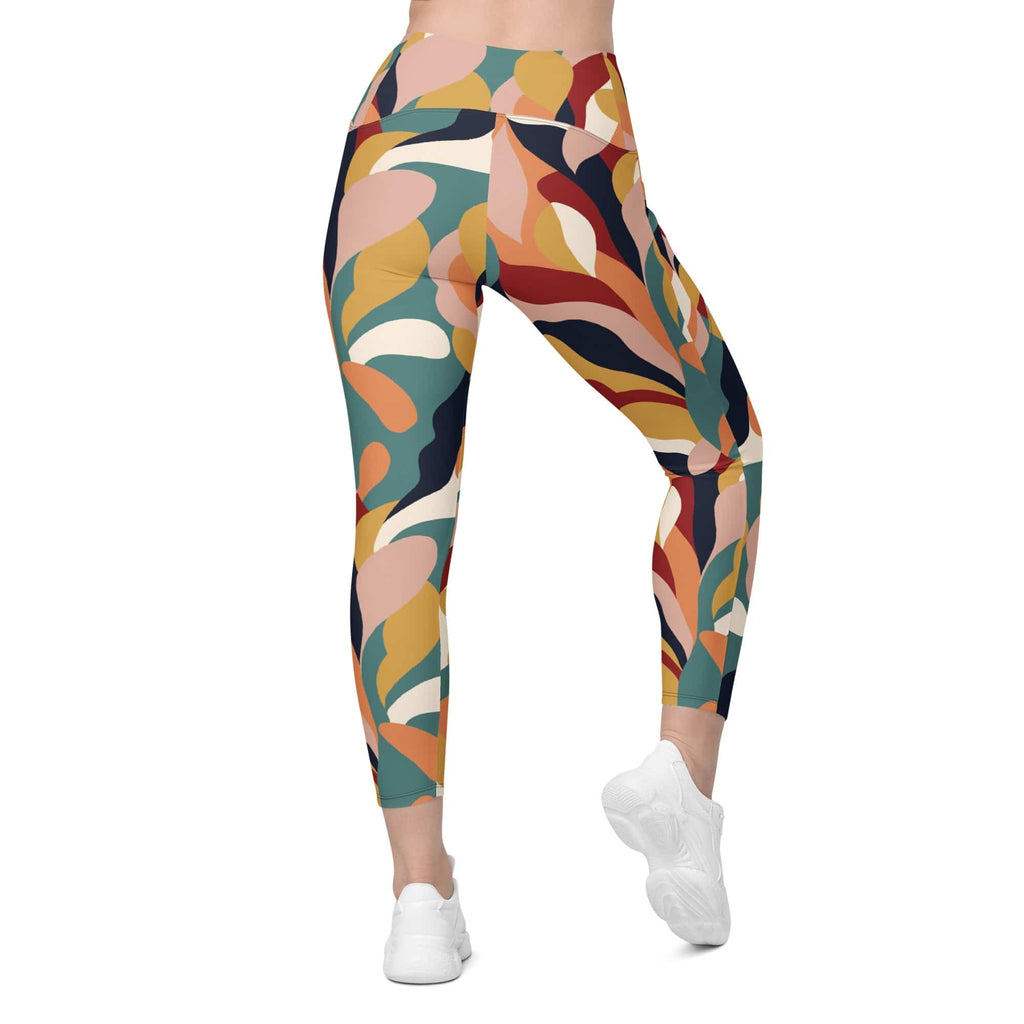 Floral Abstract Leggings With Pockets