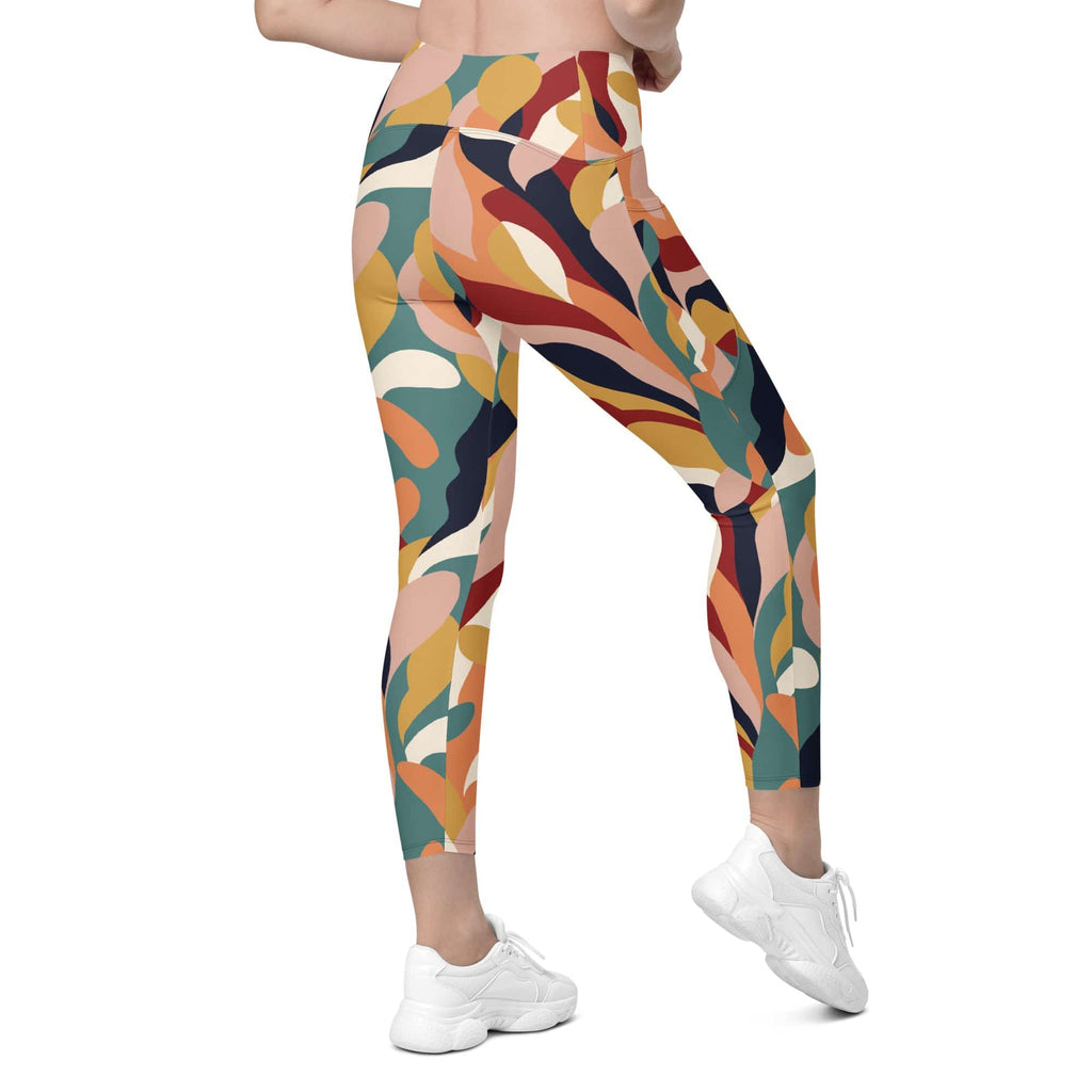 Floral Abstract Leggings With Pockets