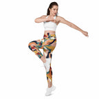 Floral Abstract Leggings With Pockets
