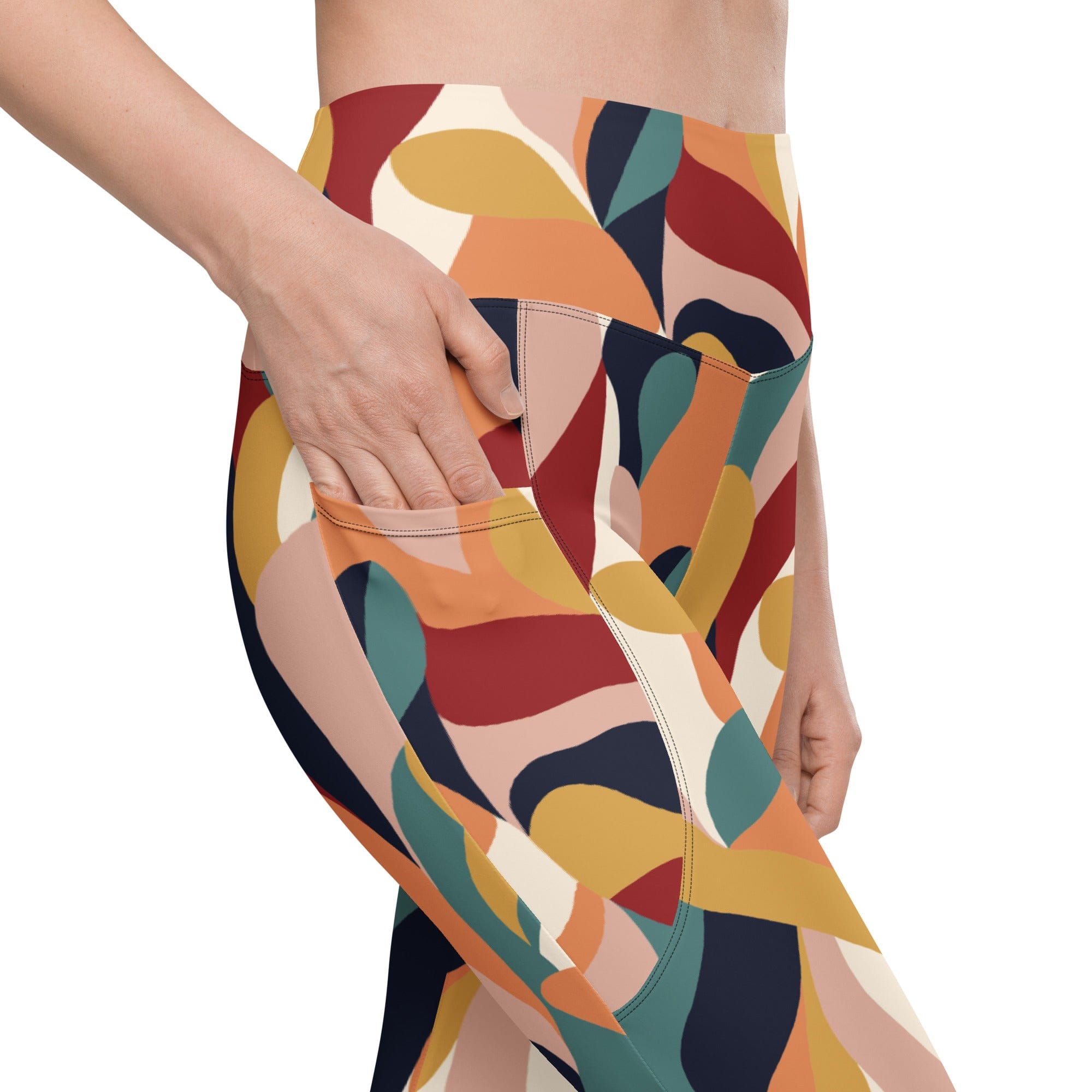 Floral Abstract Leggings With Pockets