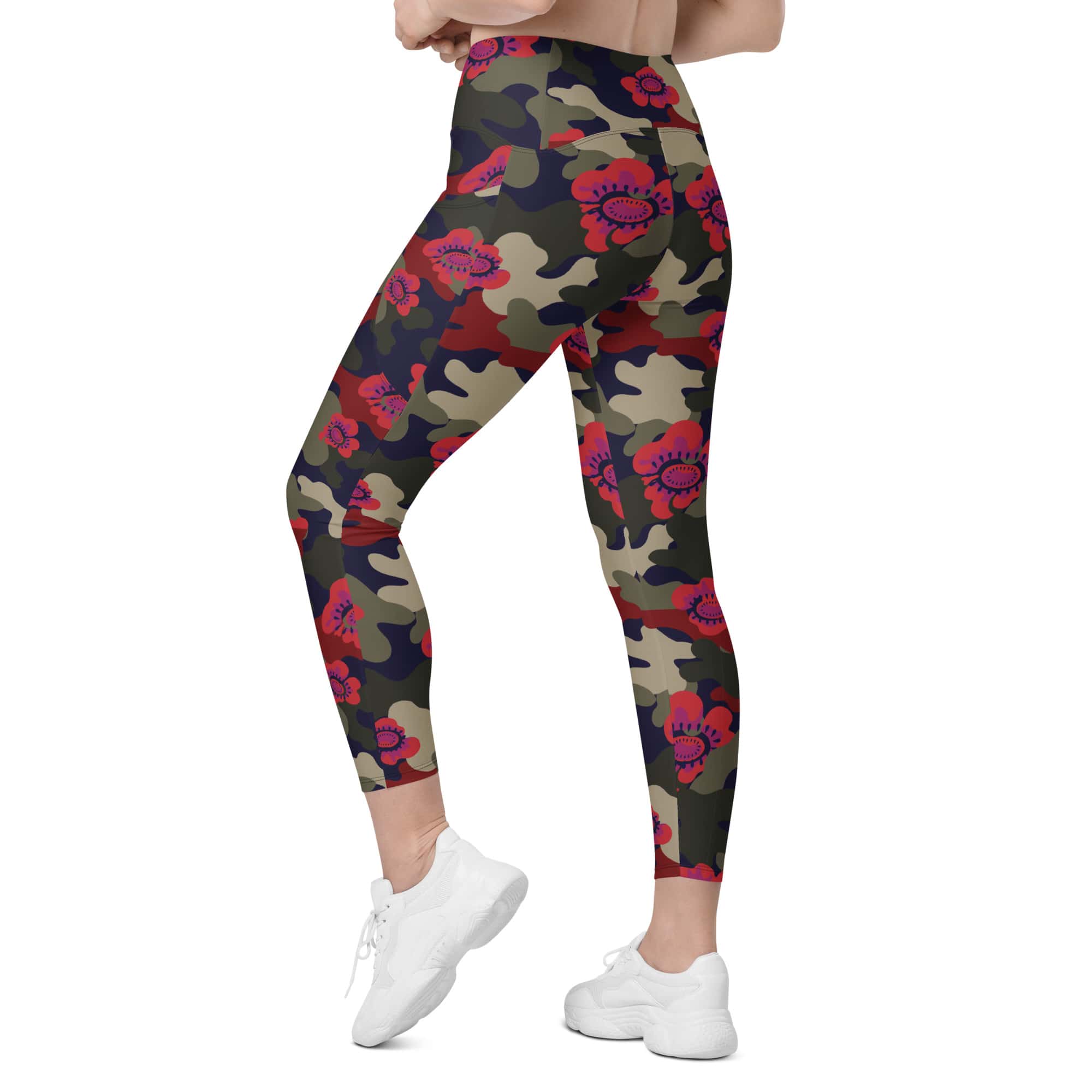Floral Camo Leggings With Pockets